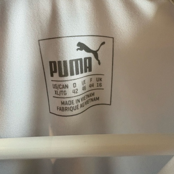 Puma White and Blue Striped Polo Golf Shirts - Picture 4 of 5